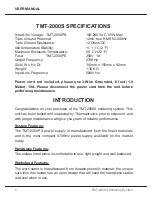 Preview for 4 page of Thermal Tronics TMT-2000PS User Manual