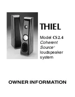 Preview for 1 page of Thiel CS2.4 Owner'S Information