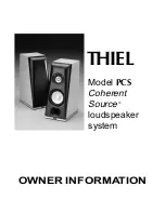 Thiel PCS User Manual preview