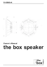 thomann the box speaker Owner'S Manual preview