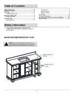 Preview for 2 page of Thomasville Bradford THMSVL60FVJ Use And Care Manual