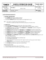 Preview for 2 page of Timex M594 Operation Manual