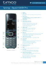 Timico Synergy Gigaset S650H Pro Quick Reference Manual preview