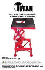 Preview for 1 page of Titan Lifts XML-300 Installation, Operation & Maintenance Manual