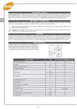 Preview for 8 page of TMB PICCOLO COMFORT PLUS Use And Maintenance Manual