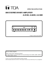 Toa 800D Series Operating Instructions Manual preview