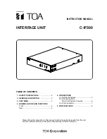 Toa C-IF500 Instruction Manual preview