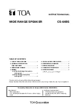 Toa CS-64BS Instruction Manual preview