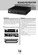 Preview for 1 page of Toa EV-20R Specification