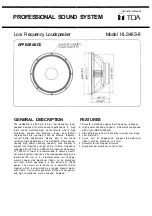 Toa HLS46S-8 Specification Sheet preview