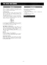 Preview for 4 page of Toa M-9000 Operation & Instruction Manual