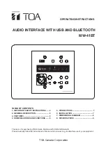 Preview for 1 page of Toa MW-41BT Operating Instructions Manual