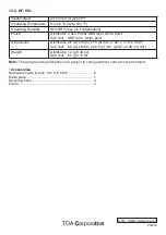 Preview for 21 page of Toa NF-CS1 Instruction Manual