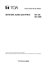 Preview for 1 page of Toa NX-100 Installation Setup Manual