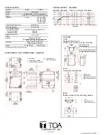 Preview for 2 page of Toa SL-60W Specification Sheet