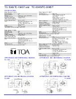 Preview for 2 page of Toa TC-154S Specifications