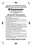 Toastmaster RST6 Use And Care Manual preview