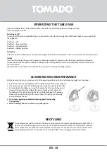 Preview for 15 page of tomado TFT3006B Instruction Manual