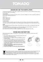 Preview for 21 page of tomado TFT3006B Instruction Manual