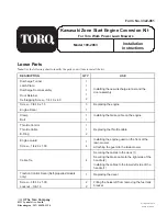 Preview for 1 page of Toro 100-2863 Installation Instructions Manual