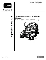 Preview for 1 page of Toro TimeCutter SS 3216 Operator'S Manual