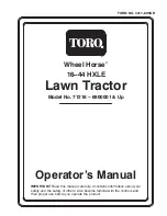 Toro Wheel Horse 16-44 HXLE Operator'S Manual preview