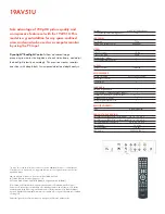 Preview for 2 page of Toshiba 19AV51U - 19" LCD TV Specifications