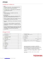 Preview for 2 page of Toshiba 27A34 - 27" CRT TV Specifications