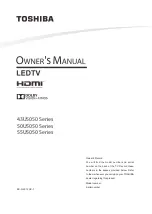 Preview for 2 page of Toshiba 43U5050 Series Owner'S Manual