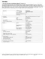 Preview for 3 page of Toshiba 5205-S119 Specifications