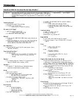 Toshiba A105-S1013 Specifications preview