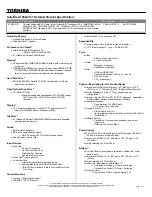 Toshiba A105-S2131 Specifications preview