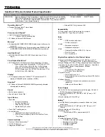 Toshiba A105-S2236 Specifications preview