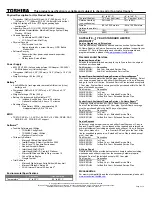 Preview for 2 page of Toshiba A105-S361 Specifications