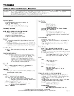 Preview for 1 page of Toshiba A105-S4114 Specifications