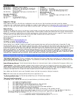 Preview for 3 page of Toshiba A105-S4114 Specifications