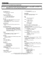 Preview for 1 page of Toshiba A135-S2256 Specifications