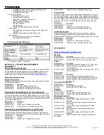 Preview for 2 page of Toshiba A135-S2256 Specifications