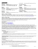 Preview for 3 page of Toshiba A200-ST2043 Specifications