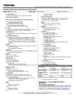 Preview for 1 page of Toshiba A205-S4567 - Satellite - Core Duo 1.86 GHz Specifications