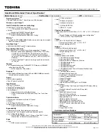 Preview for 1 page of Toshiba A205-S4797 - Satellite - Core 2 Duo 1.73 GHz Specifications