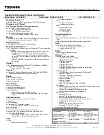 Preview for 1 page of Toshiba A205-S5855 Specification