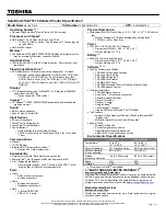 Toshiba A210-ST1616 Specifications preview