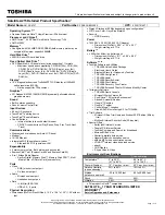 Toshiba A215-S4737 Specifications preview