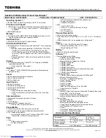 Preview for 1 page of Toshiba A305D-S6831 Specifications