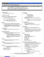 Preview for 1 page of Toshiba A4-S313 Specifications