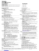 Preview for 1 page of Toshiba A45 S130 - Satellite - Celeron 2.8 GHz Specifications