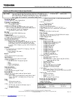 Preview for 1 page of Toshiba A500-ST56X6 Specifications