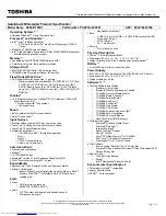 Preview for 1 page of Toshiba A500-ST56X7 Specifications
