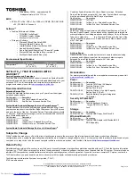 Preview for 2 page of Toshiba A55-S1065 Specifications